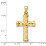 Load image into Gallery viewer, 14K Yellow Gold Hollow Diamond-cut Cross Pendant
