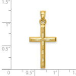 Load image into Gallery viewer, 14K Yellow Gold Hollow Diamond-cut Cross Pendant