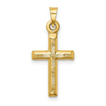 Load image into Gallery viewer, 14K Yellow Gold Hollow Diamond-cut Cross Pendant