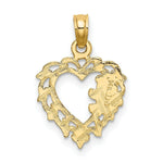 Load image into Gallery viewer, 14K Yellow Gold TEDDY BEAR IN HEART Charm Pendant
