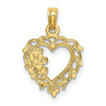 Load image into Gallery viewer, 14K Yellow Gold TEDDY BEAR IN HEART Charm Pendant