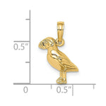 Load image into Gallery viewer, 14K Yellow Gold 2-D Polished and Textured Puffin Bird Charm Pendant