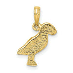 Load image into Gallery viewer, 14K Yellow Gold 2-D Polished and Textured Puffin Bird Charm Pendant