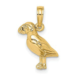 Load image into Gallery viewer, 14K Yellow Gold 2-D Polished and Textured Puffin Bird Charm Pendant