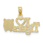 Load image into Gallery viewer, 14K Yellow Gold I HEART Tigers With Tiger Head Charm Pendant