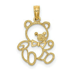 Load image into Gallery viewer, 14K Yellow Gold Cut out TEDDY BEAR Charm Pendant