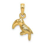 Load image into Gallery viewer, 14K Yellow Gold 3-D Textured & Polished Toucan Bird Charm Pendant