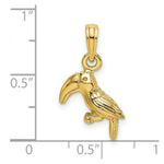 Load image into Gallery viewer, 14K Yellow Gold 3-D Textured & Polished Toucan Bird Charm Pendant
