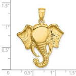 Load image into Gallery viewer, 14K Yellow Gold 2-D Elephant Head With Twisted Trunk Charm Pendant