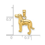 Load image into Gallery viewer, 14K Yellow Gold 2-D Greyhound Dog Charm Pendant