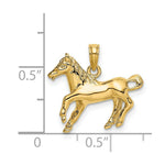 Load image into Gallery viewer, 14K Yellow Gold 2-D Galloping Horse Charm Pendant