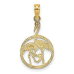 Load image into Gallery viewer, 14K Yellow Gold Flamingos In Circle Charm Pendant
