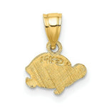 Load image into Gallery viewer, 14K Yellow Gold Flat & Engraved Mini Turtle Charm Pendant