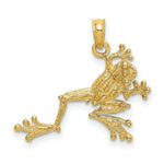 Load image into Gallery viewer, 14K Yellow Gold 2-D Textured Frog Charm Pendant