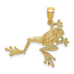 Load image into Gallery viewer, 14K Yellow Gold 2-D Textured Frog Charm Pendant