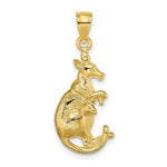 Load image into Gallery viewer, 14K Yellow Gold 2-D KANGAROO With BABY IN POUCH Charm Pendant