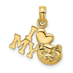 Load image into Gallery viewer, 14K Yellow Gold I Love MY CAT Charm Pendant