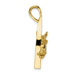 Load image into Gallery viewer, 14K Yellow Gold 2-D & Polished Horse Head in Stirrup Charm Pendant