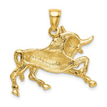 Load image into Gallery viewer, 14K Yellow Gold Polished Raging Bull With Horns Charm Pendant