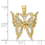 Load image into Gallery viewer, 14K Yellow Gold 2-D Cut-Out Butterfly Charm Pendant