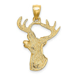 Load image into Gallery viewer, 14K Yellow Gold 2-D Deer Head Profile Charm Pendant