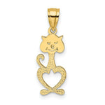 Load image into Gallery viewer, 14K Yellow Gold Cut-Out & Engraved Cat Charm Pendant