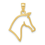 Load image into Gallery viewer, 14K Yellow Gold Cut-Out Horse Head Profile Charm Pendant