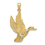 Load image into Gallery viewer, 14K Yellow Gold 2-D FLYING MALLORD DUCK Charm Pendant