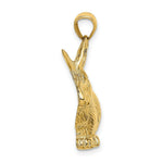 Load image into Gallery viewer, 14K Yellow Gold 2-D Textured SITTING RABBIT Charm Pendant