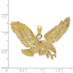 Load image into Gallery viewer, 14K Yellow Gold 2-D EAGLE With Beak Touching Claws Charm Pendant