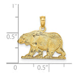 Load image into Gallery viewer, 14K Yellow Gold Textured Bear Charm Pendant