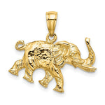 Load image into Gallery viewer, 14K Yellow Gold 3-D Elephant Profile With Tusk Charm Pendant
