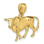 Load image into Gallery viewer, 14K Yellow Gold 3-D BULL With HORNS Charm Pendant