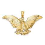Load image into Gallery viewer, 14K Yellow Gold 2-D Eagle With Wings Spread Charm Pendant