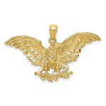 Load image into Gallery viewer, 14K Yellow Gold 2-D Eagle With Wings Spread Charm Pendant