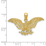 Load image into Gallery viewer, 14K Yellow Gold 2-D Eagle With Wings Spread Charm Pendant