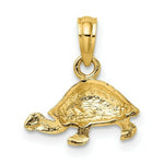 Load image into Gallery viewer, 14K Yellow Gold Polished and Engraved Mini Turtle Charm Pendant