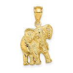 Load image into Gallery viewer, 14K Yellow Gold 2-D Elephant With Raised Trunk Charm Pendant