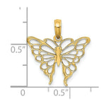 Load image into Gallery viewer, 14K Yellow Gold Butterfly Charm Pendant