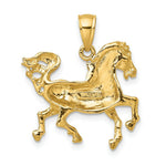 Load image into Gallery viewer, 14K Yellow Gold 2-D Horse Charm Pendant