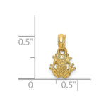 Load image into Gallery viewer, 14K Yellow Gold 2-D Textured MiniATURE FROG Charm Pendant