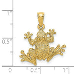 Load image into Gallery viewer, 14K Yellow Gold 2-D Textured Frog Charm Pendant