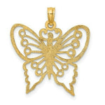 Load image into Gallery viewer, 14K Yellow Gold Cut-Out Butterfly Charm Pendant