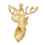 Load image into Gallery viewer, 14K Yellow Gold 3-D Textured Deer Head Charm Pendant