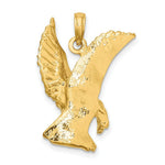 Load image into Gallery viewer, 14K Yellow Gold 2-D EAGLE LANDING With WINGS UP Charm Pendant