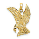 Load image into Gallery viewer, 14K Yellow Gold 2-D EAGLE LANDING With WINGS UP Charm Pendant