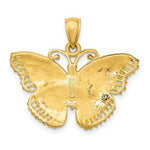 Load image into Gallery viewer, 14K Yellow Gold 2-D Textured Butterfly Charm Pendant