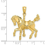 Load image into Gallery viewer, 14K Yellow Gold 2-D Carousel Horse With Tail Up Charm Pendant