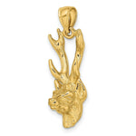 Load image into Gallery viewer, 14K Yellow Gold 3-D Deer Head Charm Pendant