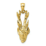 Load image into Gallery viewer, 14K Yellow Gold 3-D Deer Head Charm Pendant